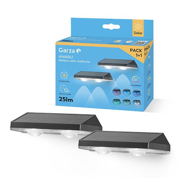APLIQUE SOLAR LED AMARU GARZA 25 LM