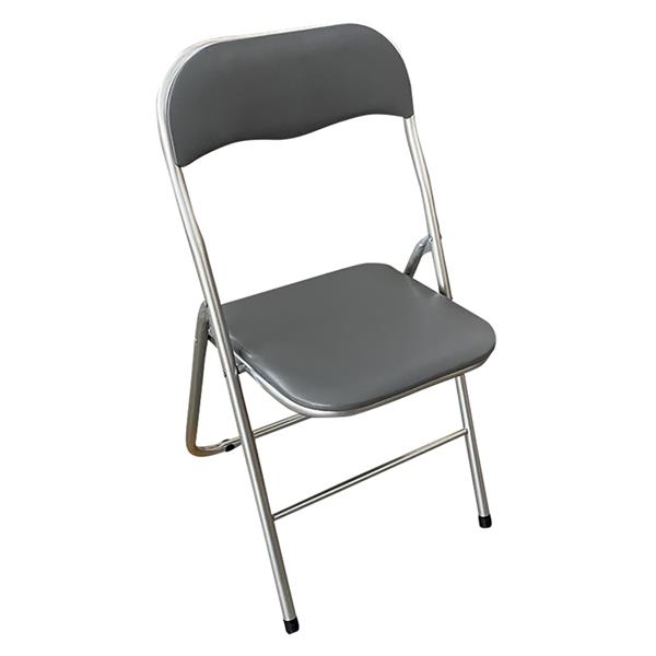 SILLA PLEGABLE ALUMIN GRIS 44X47X81CM
