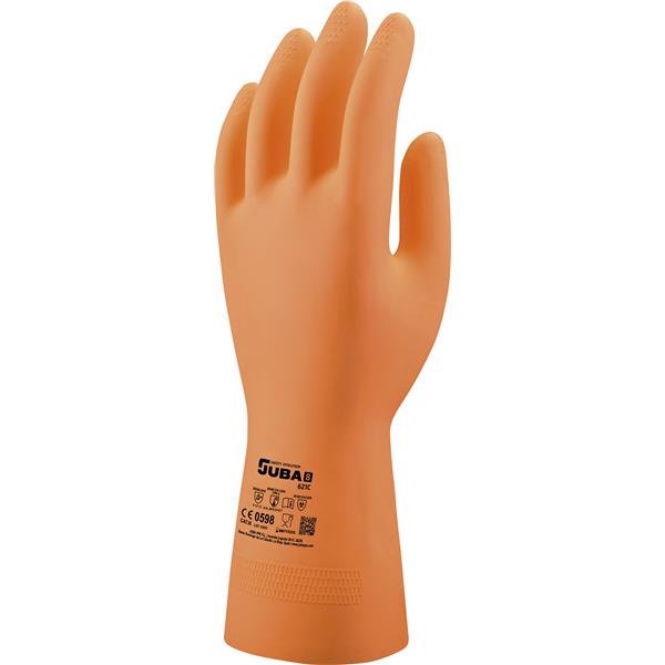 GUANTE LATEX INDUSTRIAL NARANJA T.9