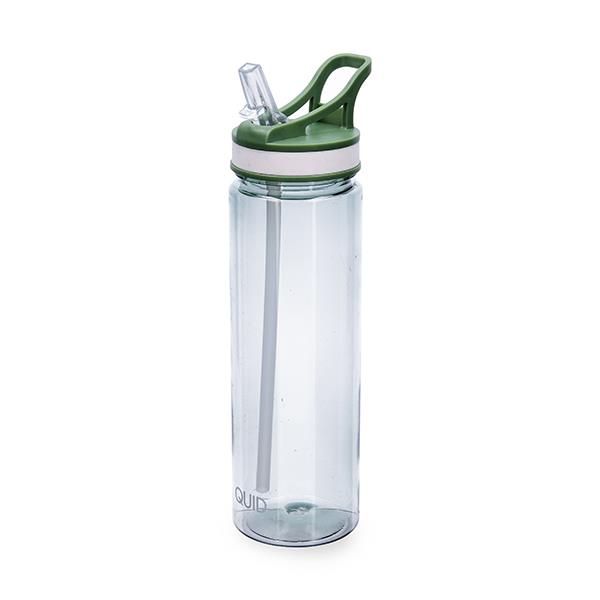 BOTELLA PLASTICO C/PAJITA VERDE QUIDATE 0,7 L