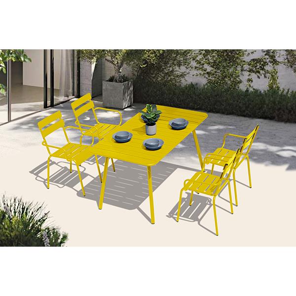 MESA ACERO AMARILLA LIBIA 140X80 CM