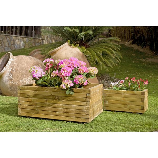 JARDINERA MADERA RECTANGULAR 80X40X35CM
