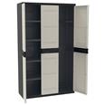 ARMARIO RESINA 3 PUERTAS 4 BAL NGR 105X44X176