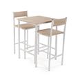 MESA + 2 SILLAS MADERA PATAS BLANCAS -