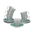TAZA CAFE PORCELANA RAYAS SET-6 80 ML