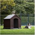 CASETA PERRO RESINA MARRON 99X99X95CM