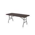 MESA PLEGABLE POLIETILENO MARRON 180X74X74