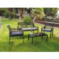 CONJUNTO RATAN Y ACERO 4 PZAS