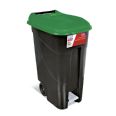 CONTENEDOR PEDAL/RUEDA T VERDE 80 L