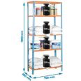 ESTANTERIA S/T AZUL/NARANJA+MA 180X90X40