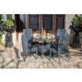 SET MESA ALUMINIO RATAN + 4 SI D100X75CM